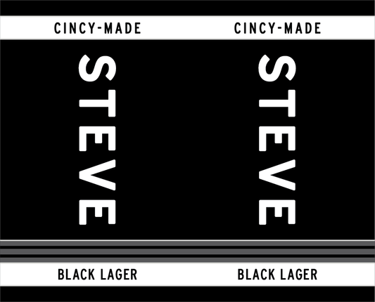 Tap Handle Stickers - Steve - Black Lager