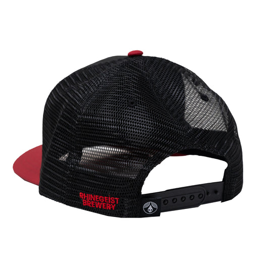 Hat - High Skulldrop Poly Trucker - Black Red