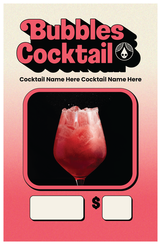 Poster - Now Serving - Bubbles Cocktail
