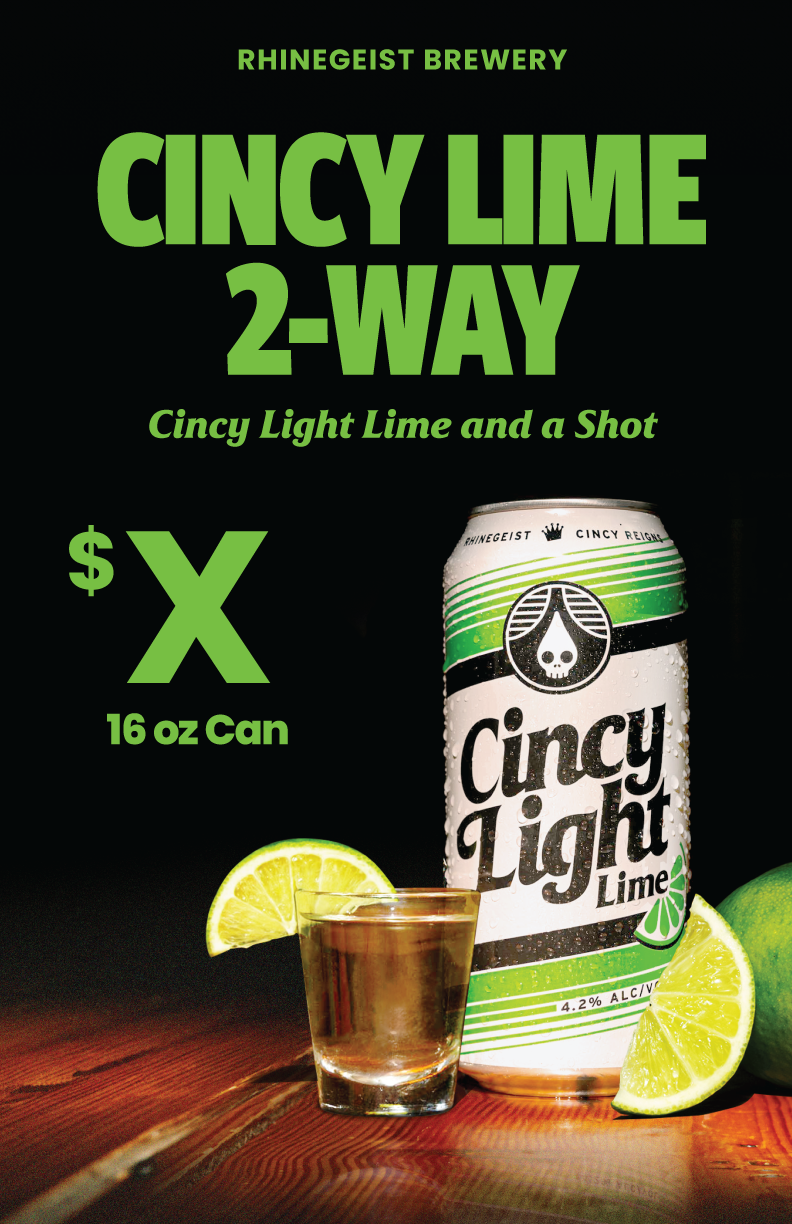 Poster - Now Serving - Cincy Light Lime - 2 way