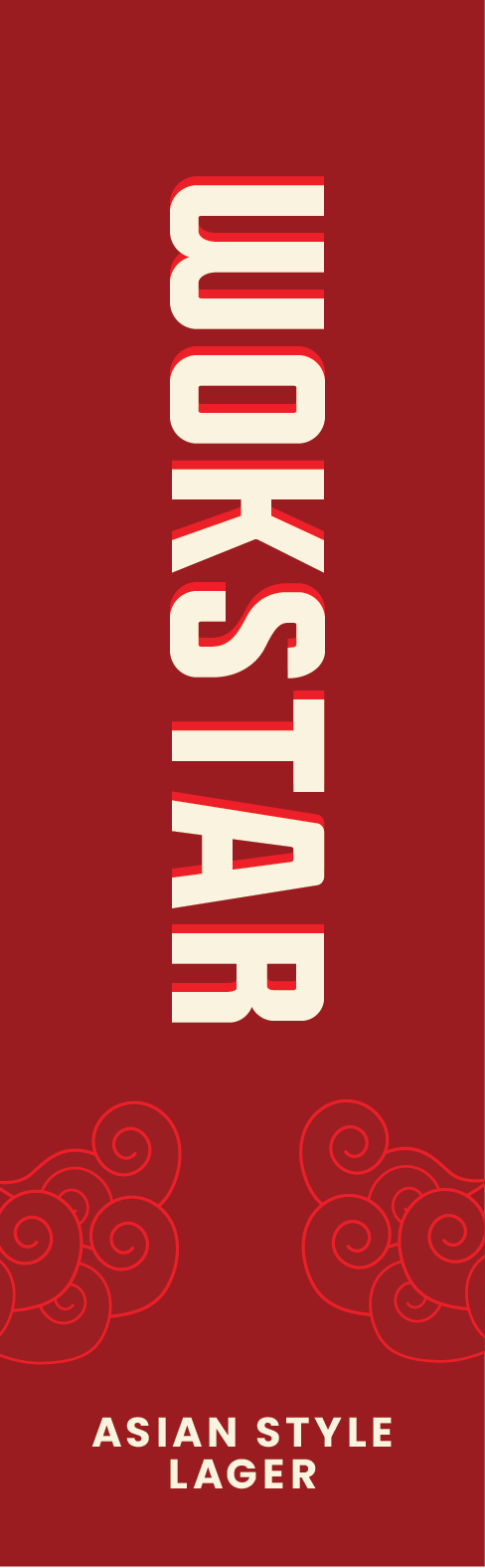 Tap Handle Stickers - WokStar - Asian Style Lager