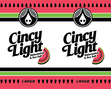 Tap Handle Stickers - Cincy Light Watermelon