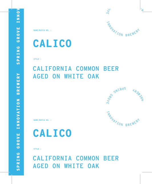 Tap Handle Stickers - Calico - California Common Beer Aged on White Oak