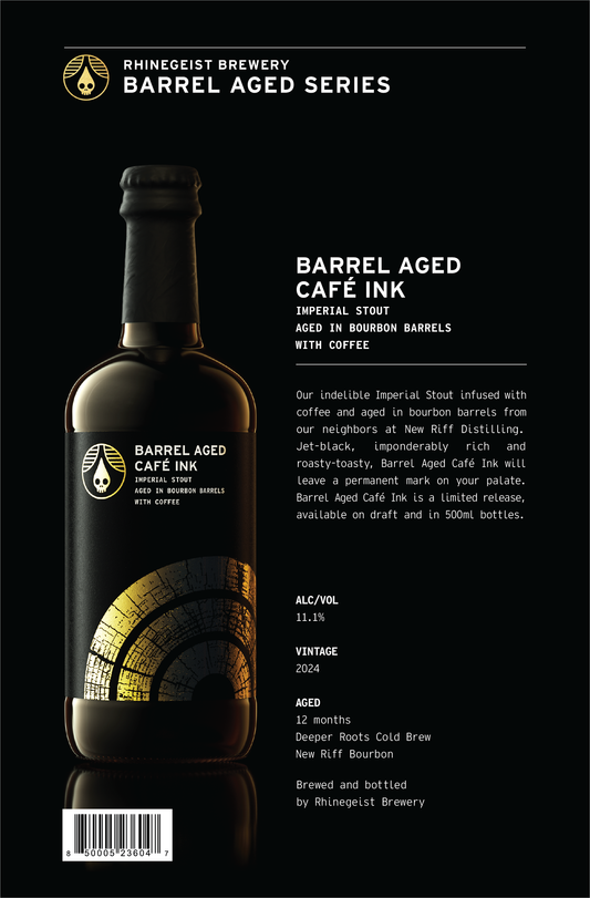 Sales Sheets - Barrel Aged Cafe Ink - Imperial Stout Aged in Bourbon Barrels with Coffee
