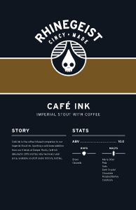 Sales Sheets - Cafe Ink - Imperial Stout with Coffee
