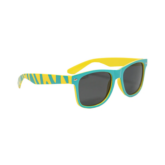 Sunglasses - Juicy Truth -Stripe Teal/Yellow