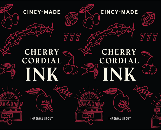 Tap Handle Stickers - Cherry Cordial Ink - Imperial Stout