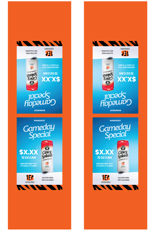 Signage - Table Tents - Cincy Splash x Bengals - Peach
