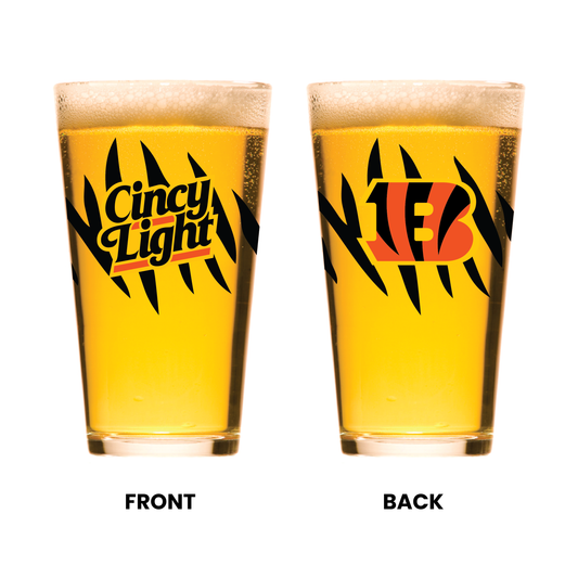 Glassware - Cincy Light Bengals Pint - 16oz/24 Case