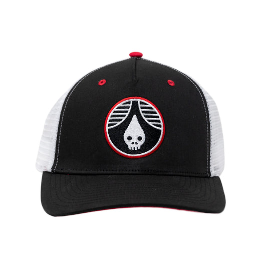 Hat - High Skulldrop LW Cotton Trucker - Black Red
