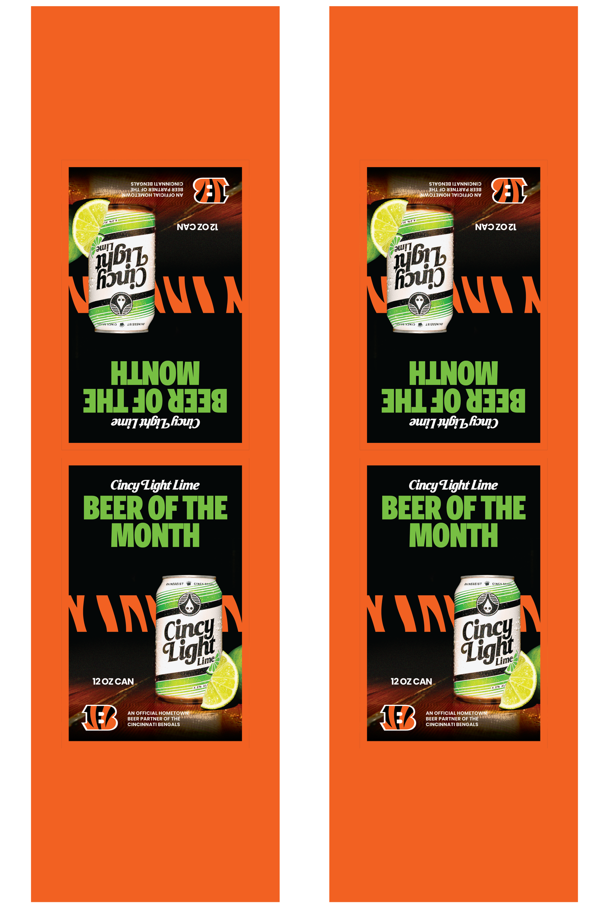 Signage - Table Tents - Cincy Light Lime x Bengals
