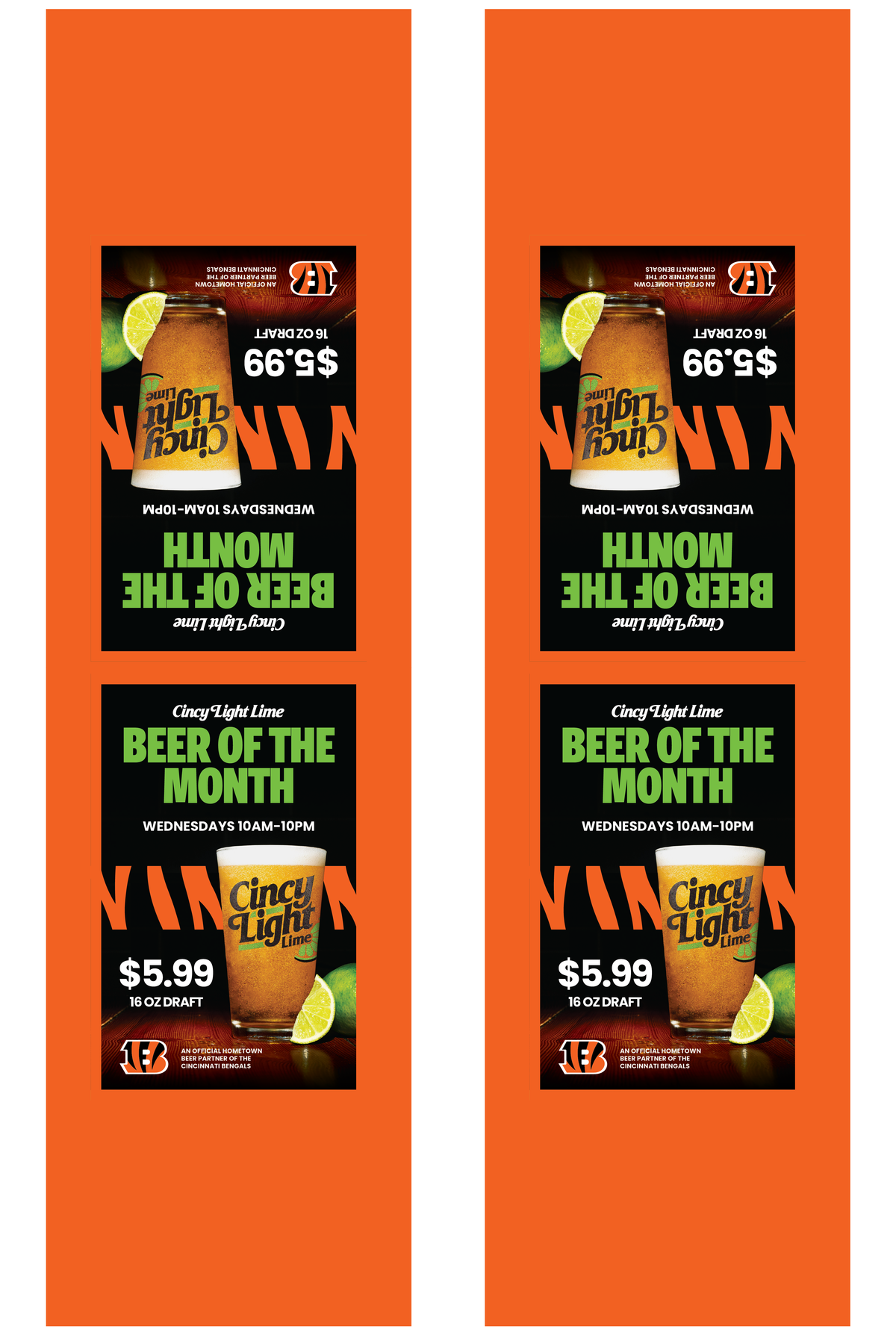 Signage - Table Tents - Cincy Light Lime x Bengals