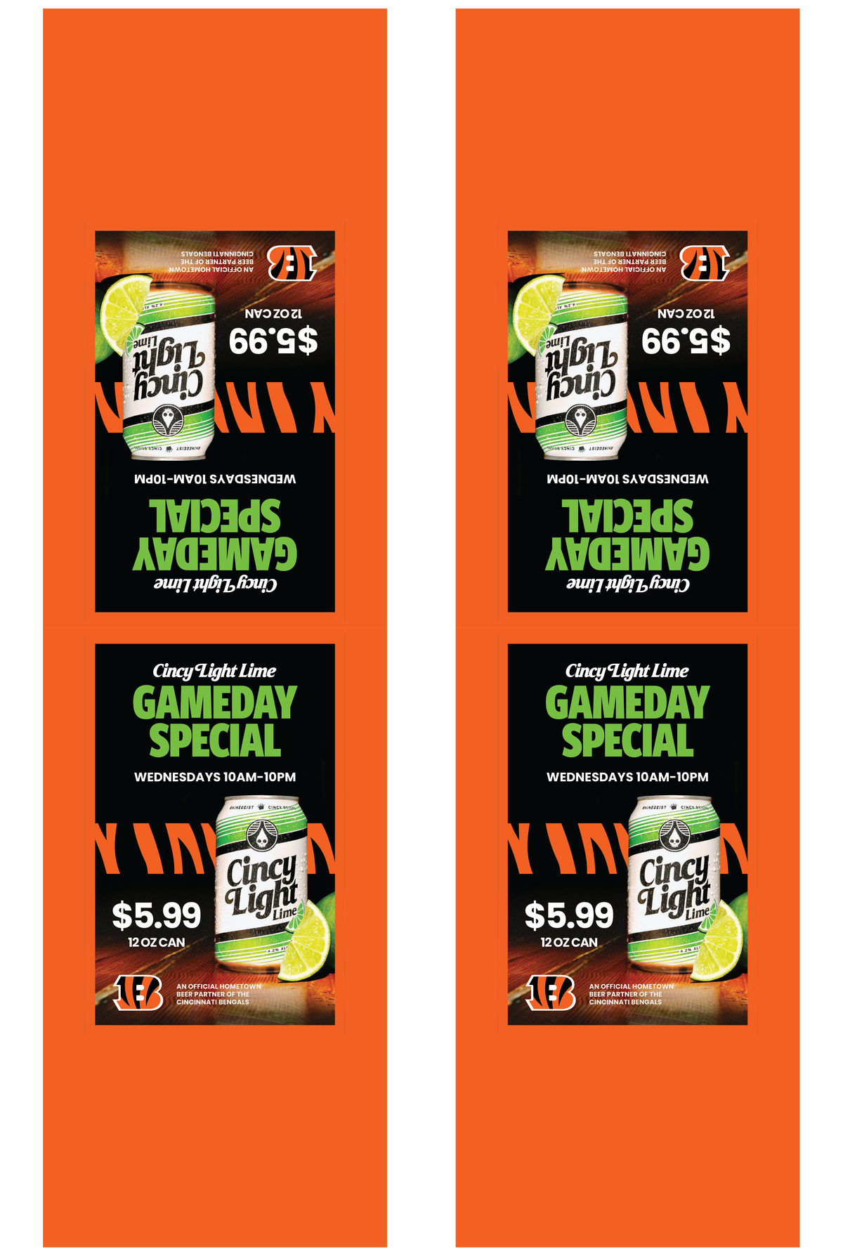 Signage - Table Tents - Cincy Light Lime x Bengals