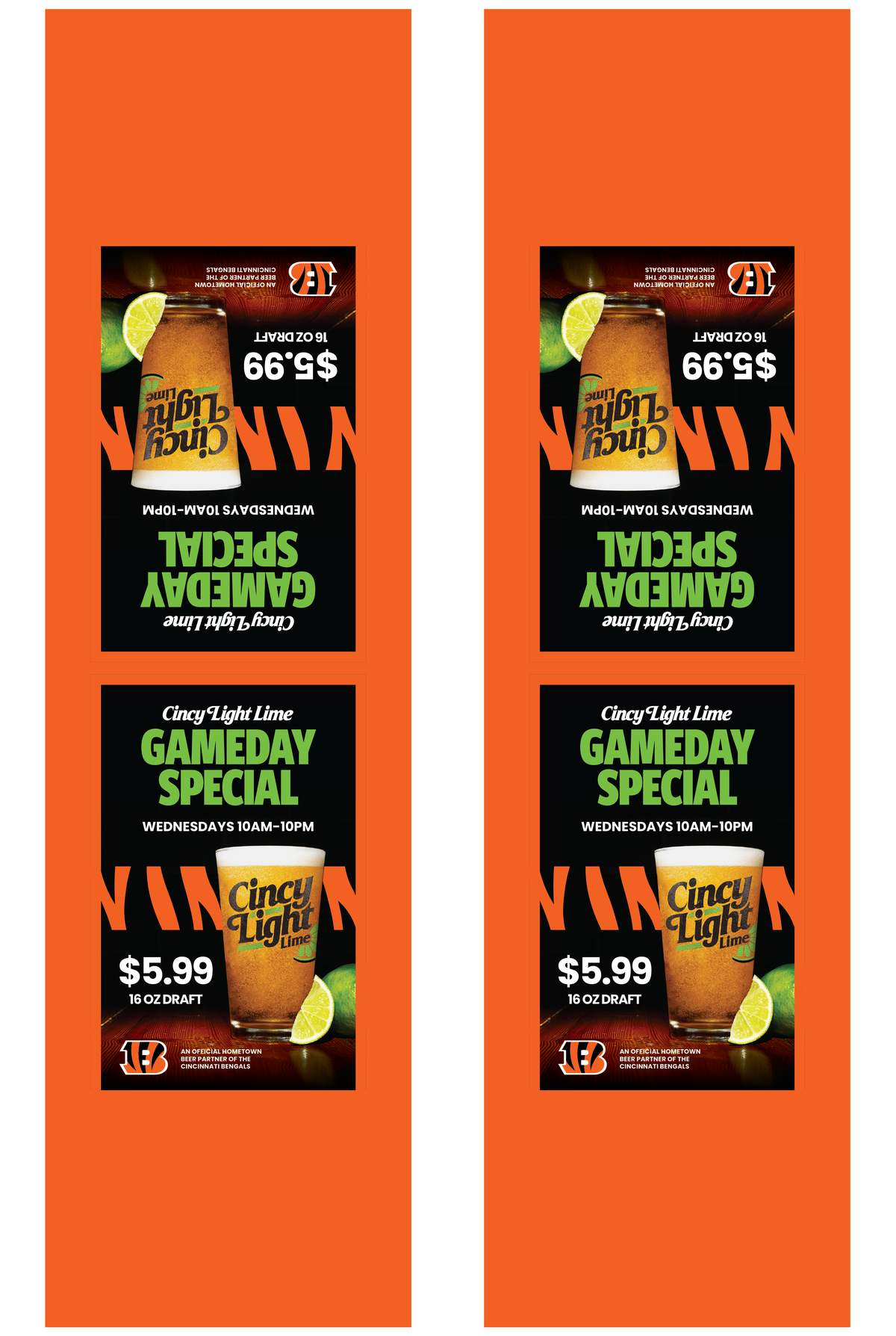 Signage - Table Tents - Cincy Light Lime x Bengals
