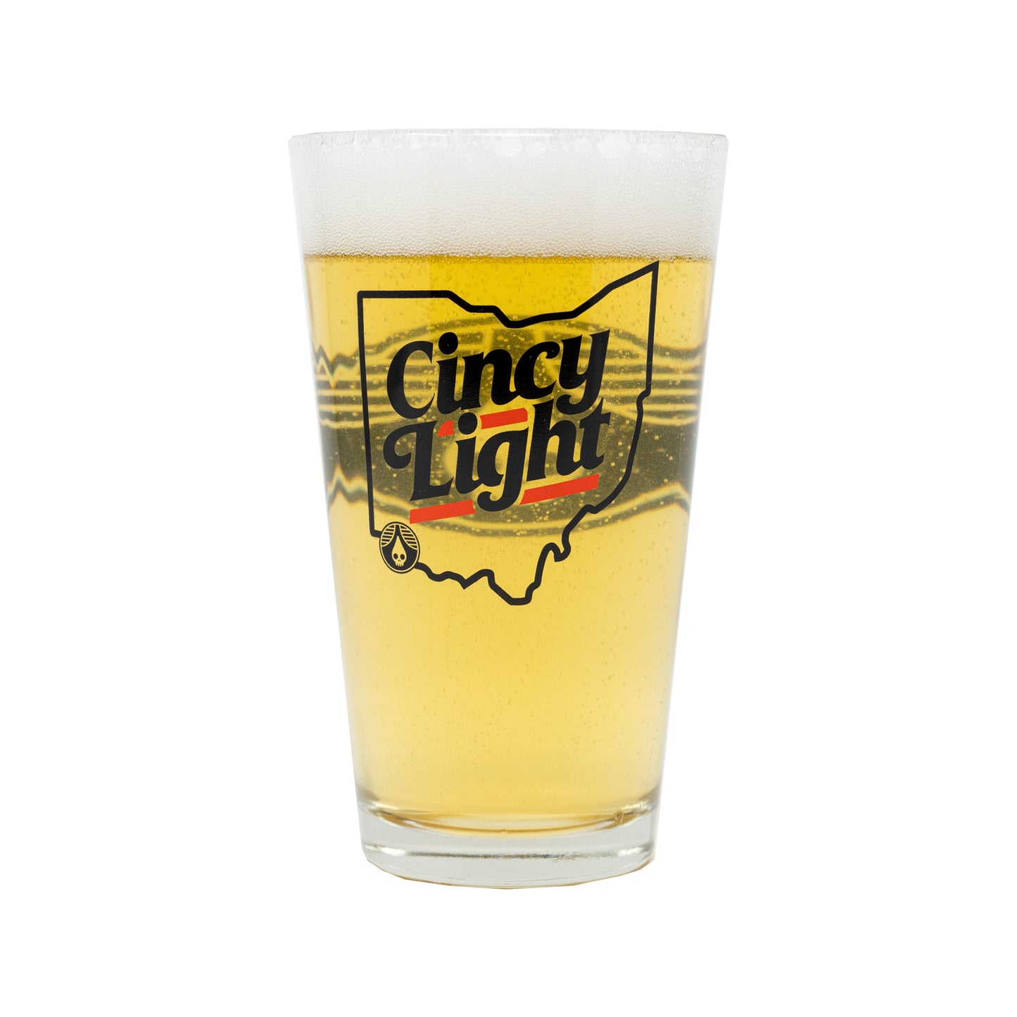 Glassware - Cincy Light Pint Glass OHIO MARKETS- 16oz/24 Case