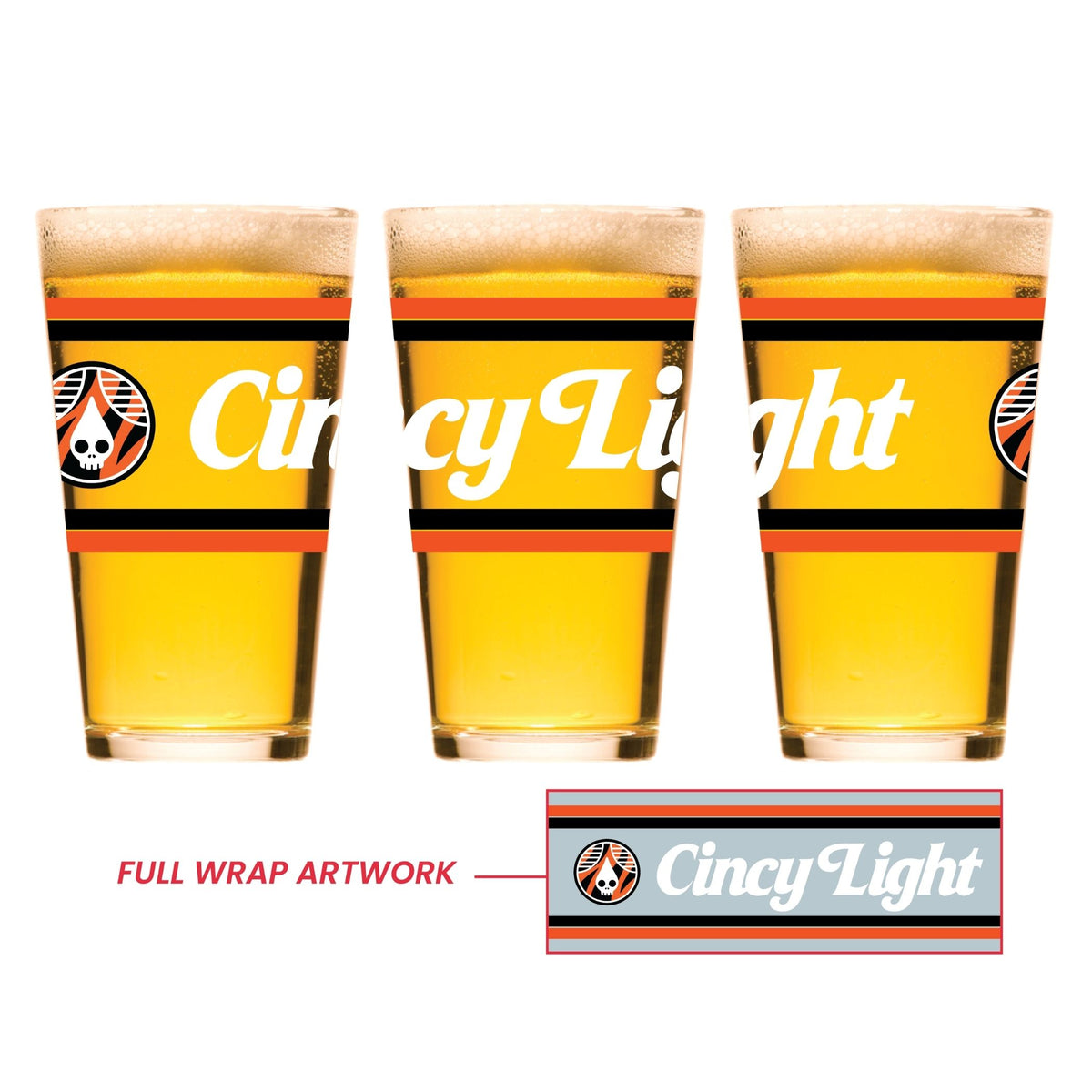 Glassware - Cincy Light Jungle Cat Pint - 16oz/24 Case