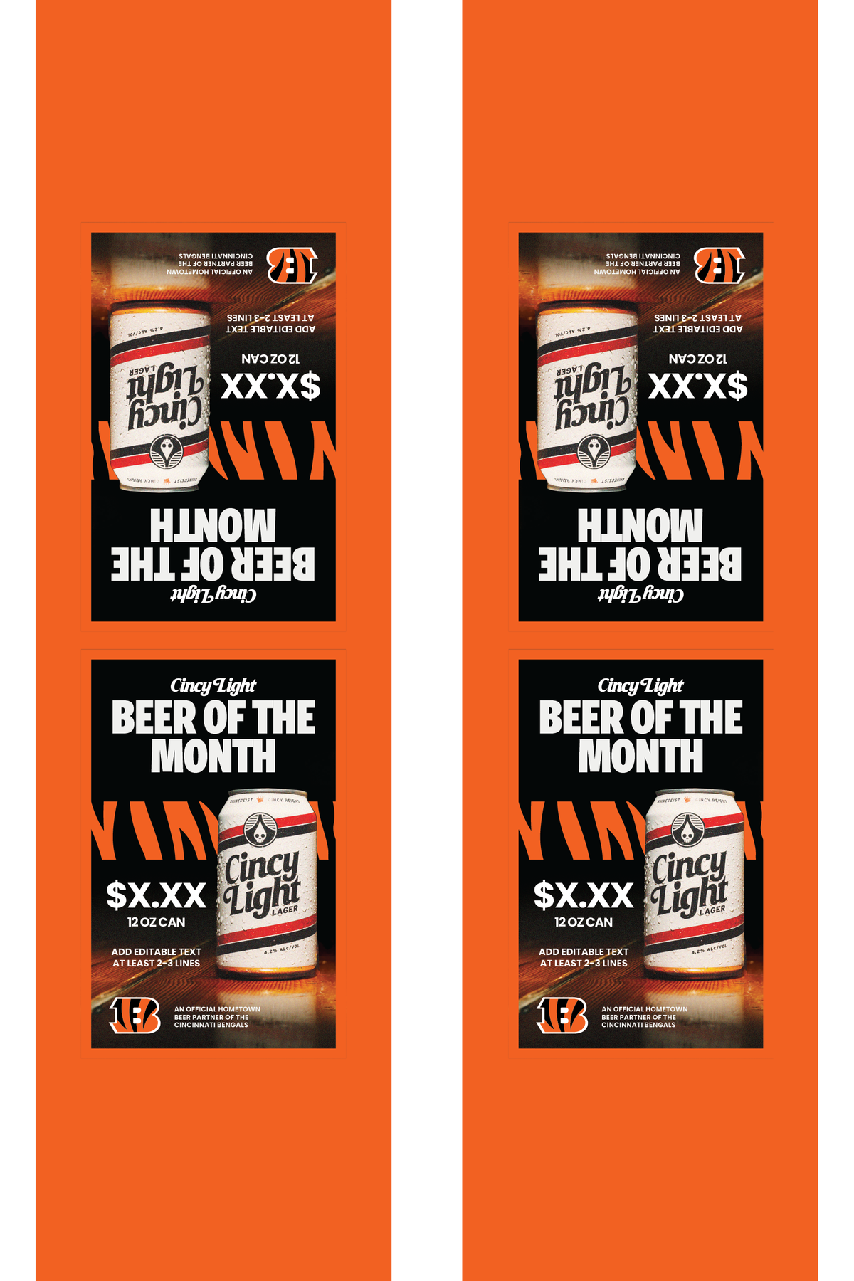 Signage - Table Tents - Cincy Light x Bengals
