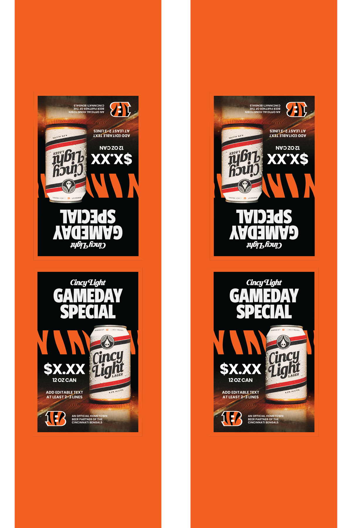 Signage - Table Tents - Cincy Light x Bengals