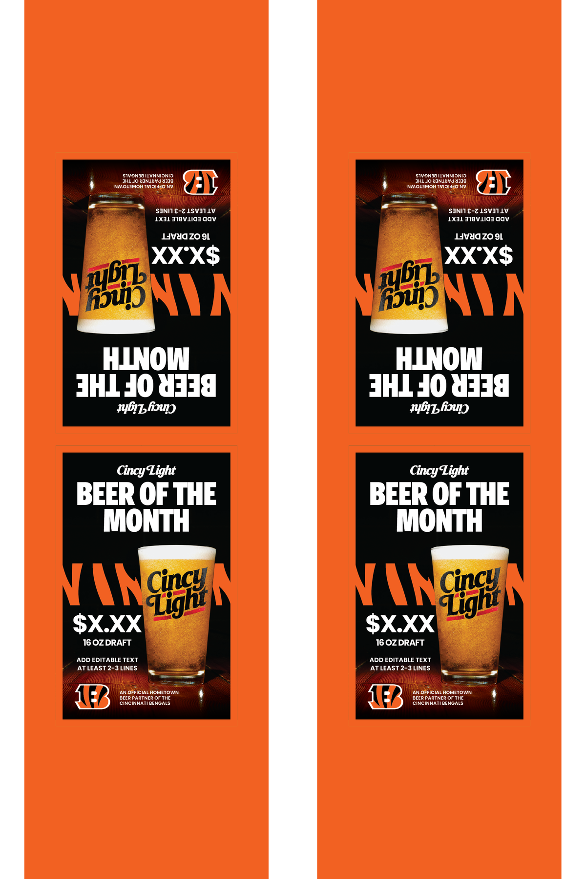 Signage - Table Tents - Cincy Light x Bengals