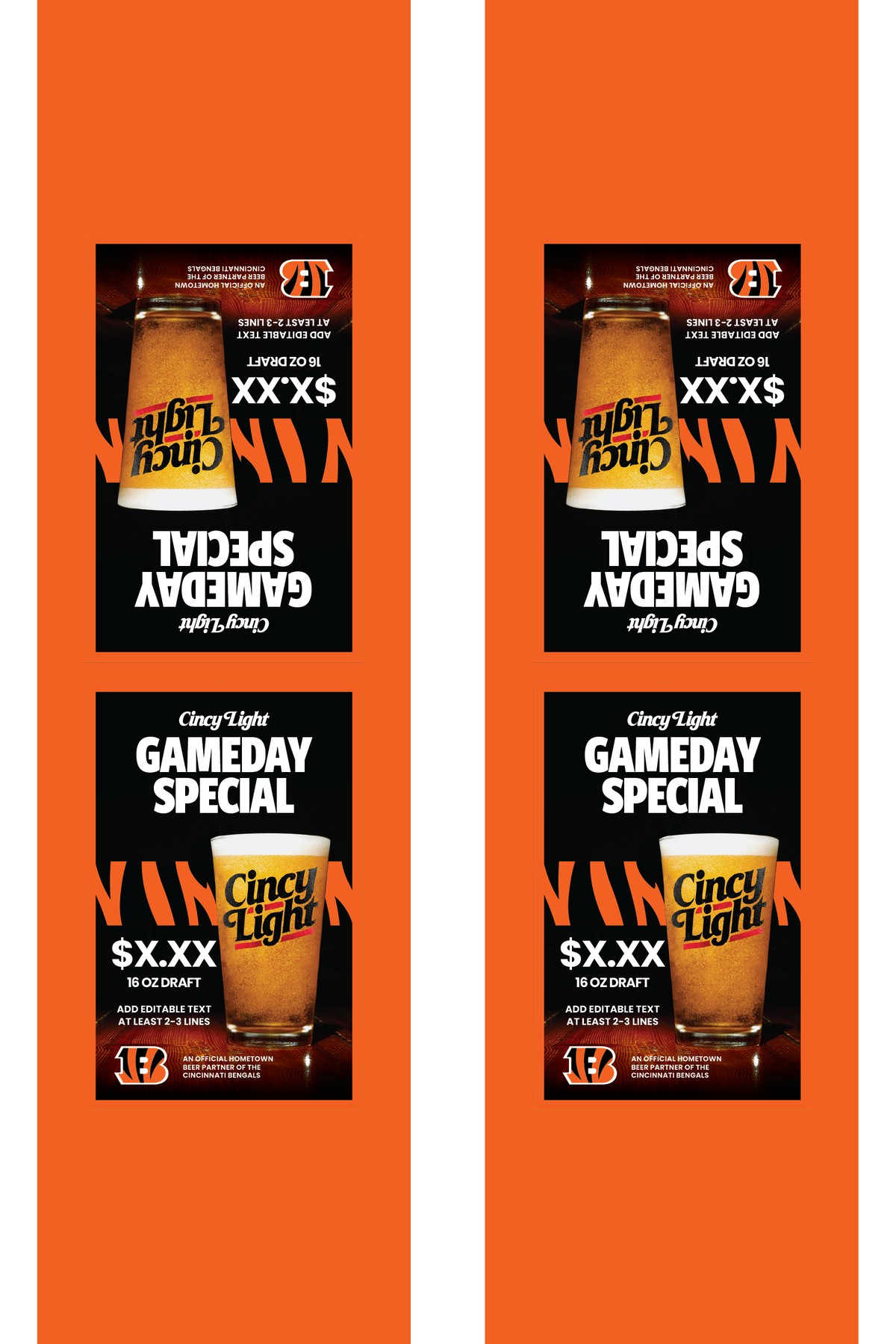 Signage - Table Tents - Cincy Light x Bengals