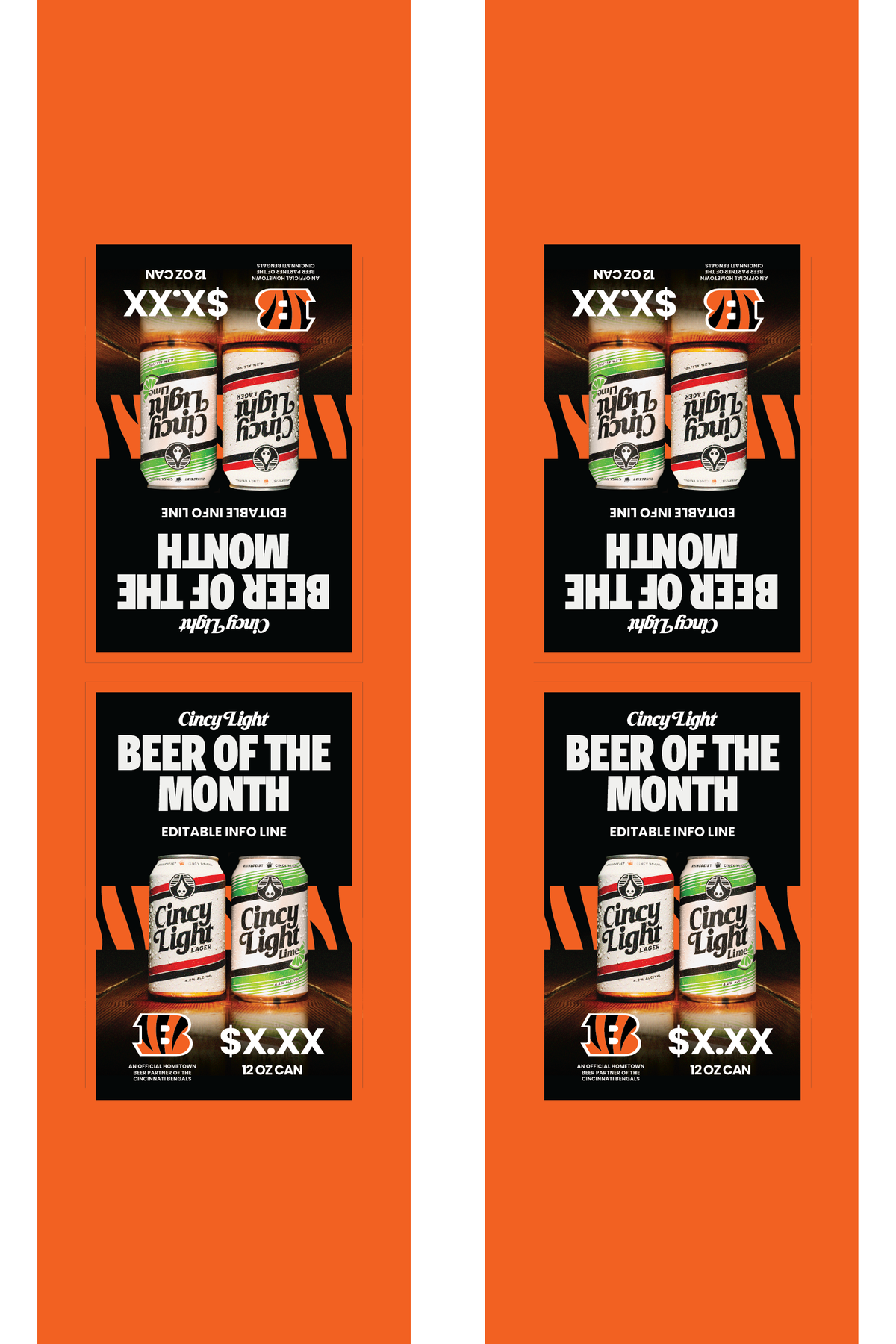 Signage - Table Tents - Cincy Light Family x Bengals