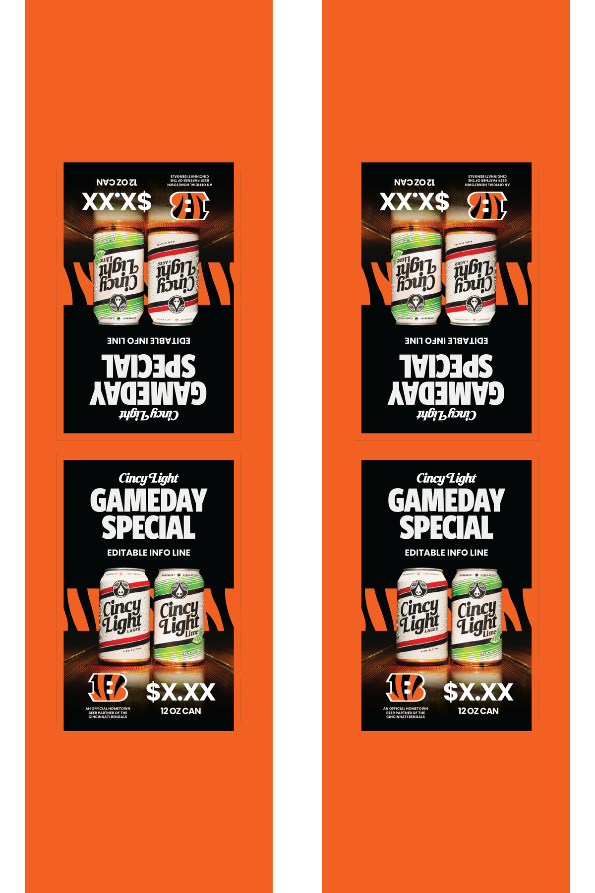 Signage - Table Tents - Cincy Light Family x Bengals