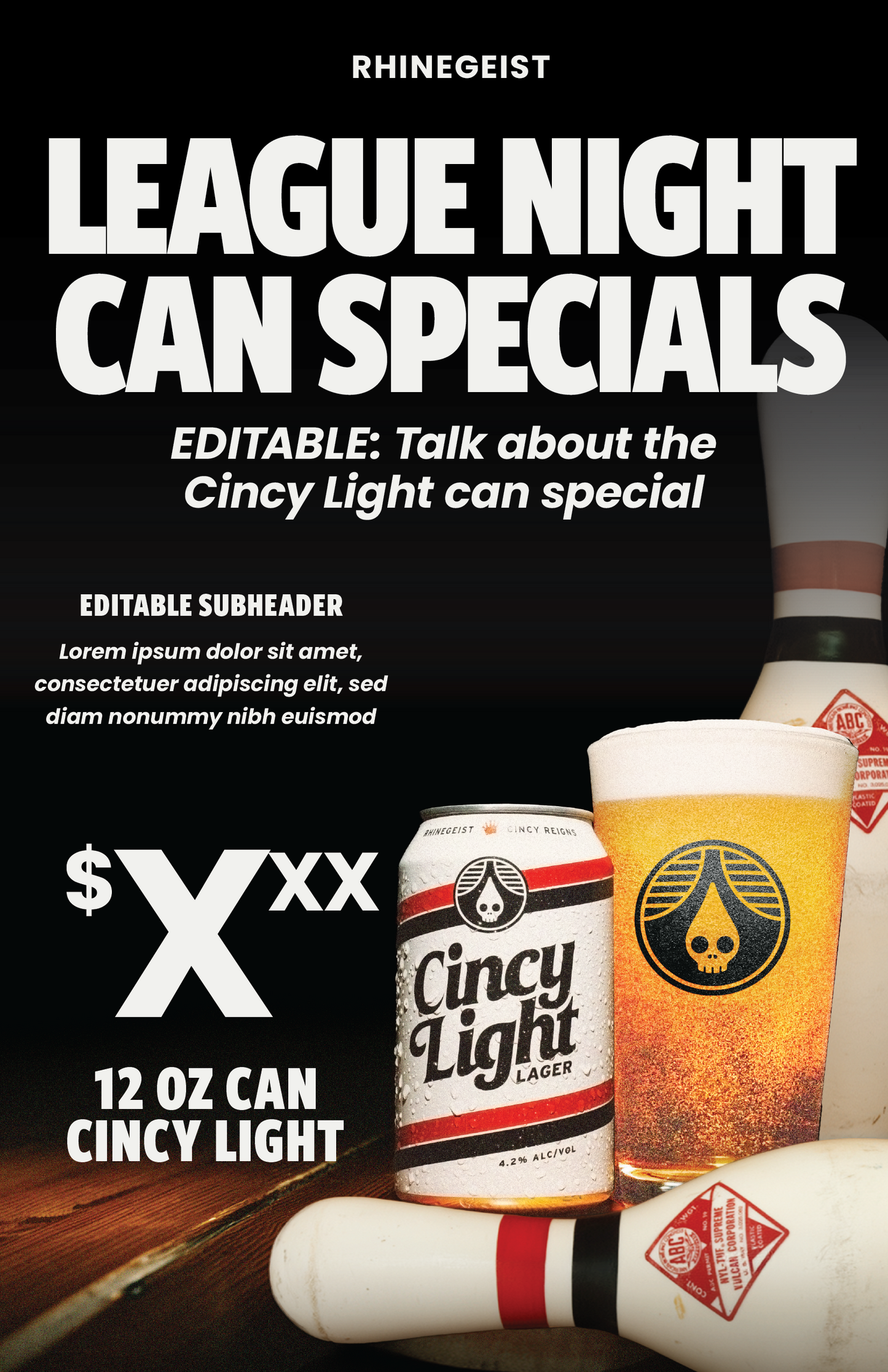 Posters - On Premise - Cincy Light - Beer League