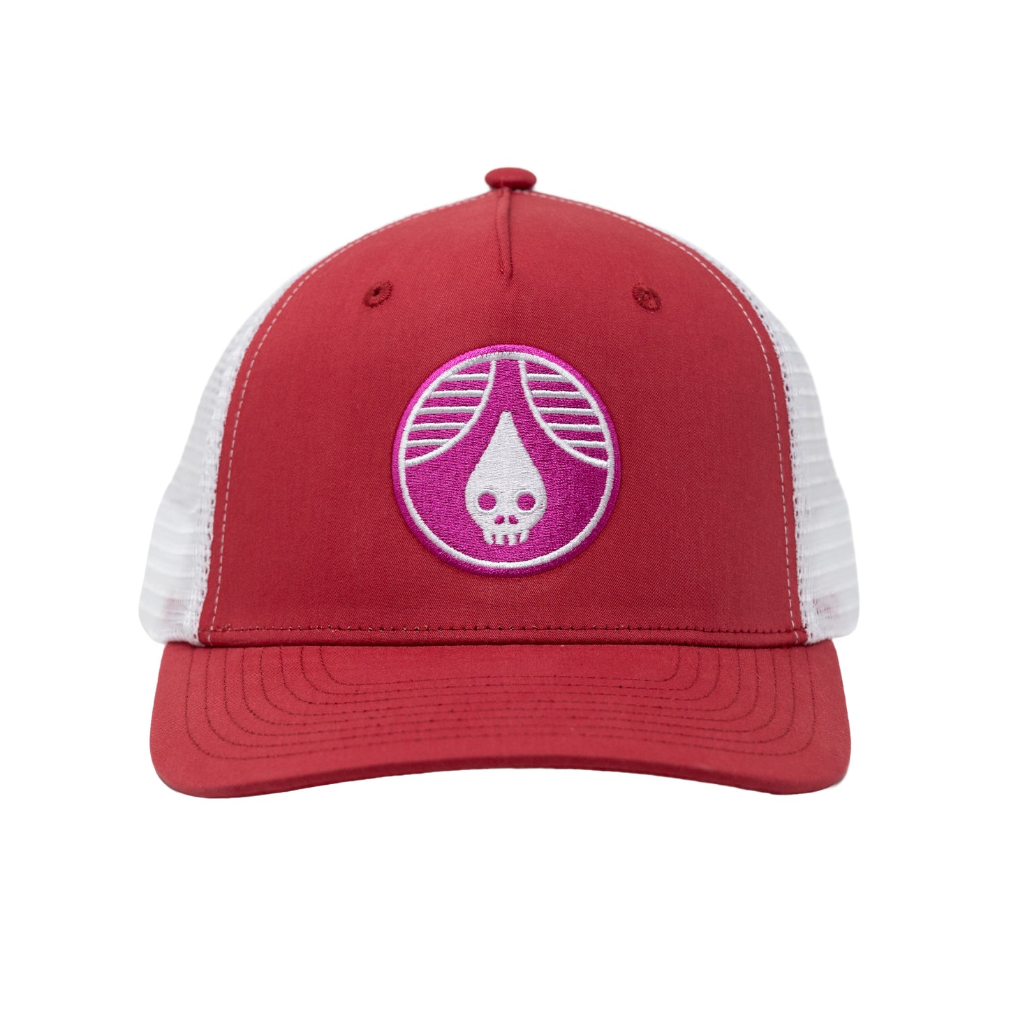 Hat - High Skulldrop LW Cotton Trucker - Crimson Pink