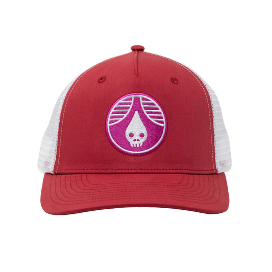 Hat - High Skulldrop LW Cotton Trucker - Crimson Pink