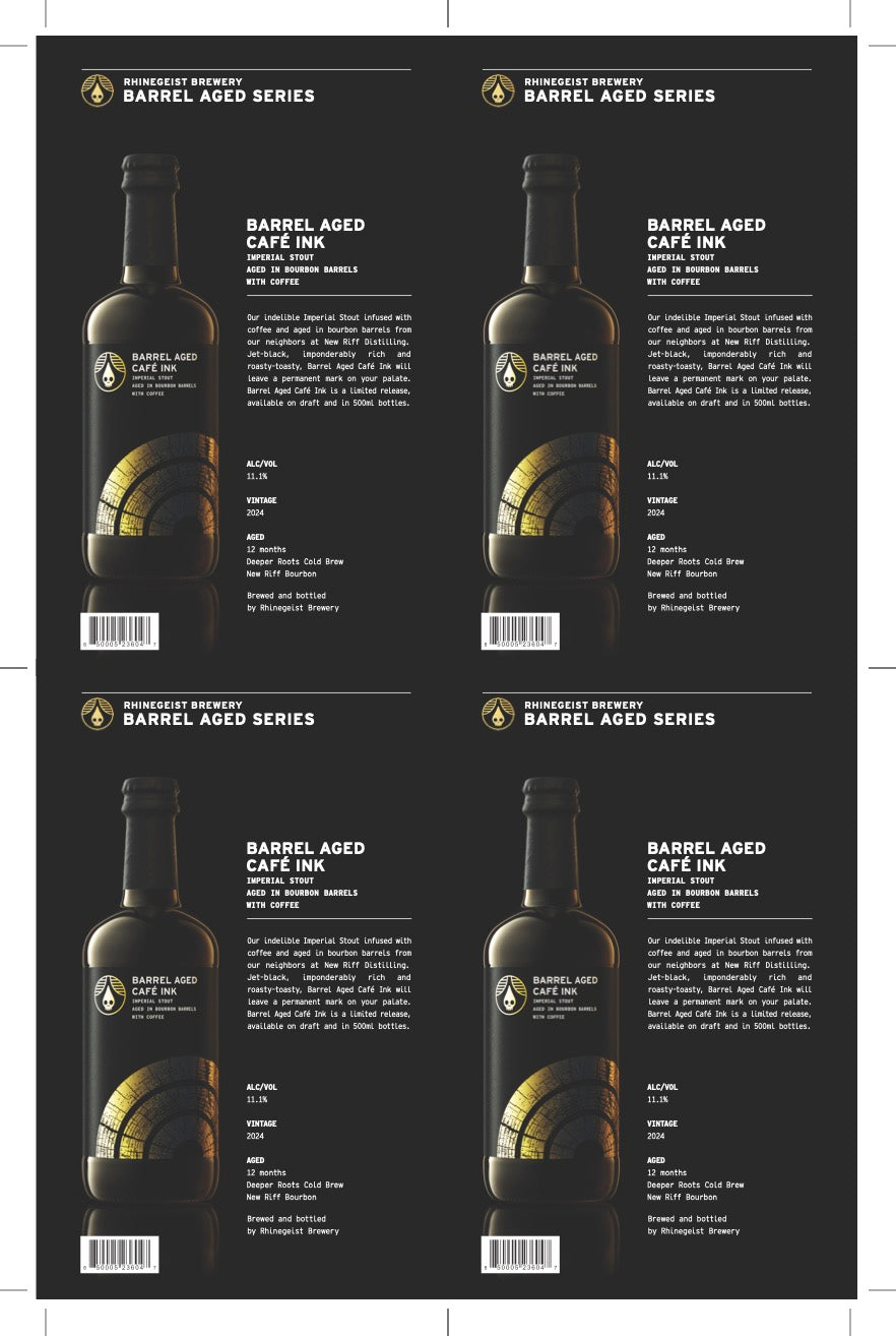 Sales Sheets - Barrel Aged Cafe Ink - Imperial Stout Aged in Bourbon Barrels with Coffee