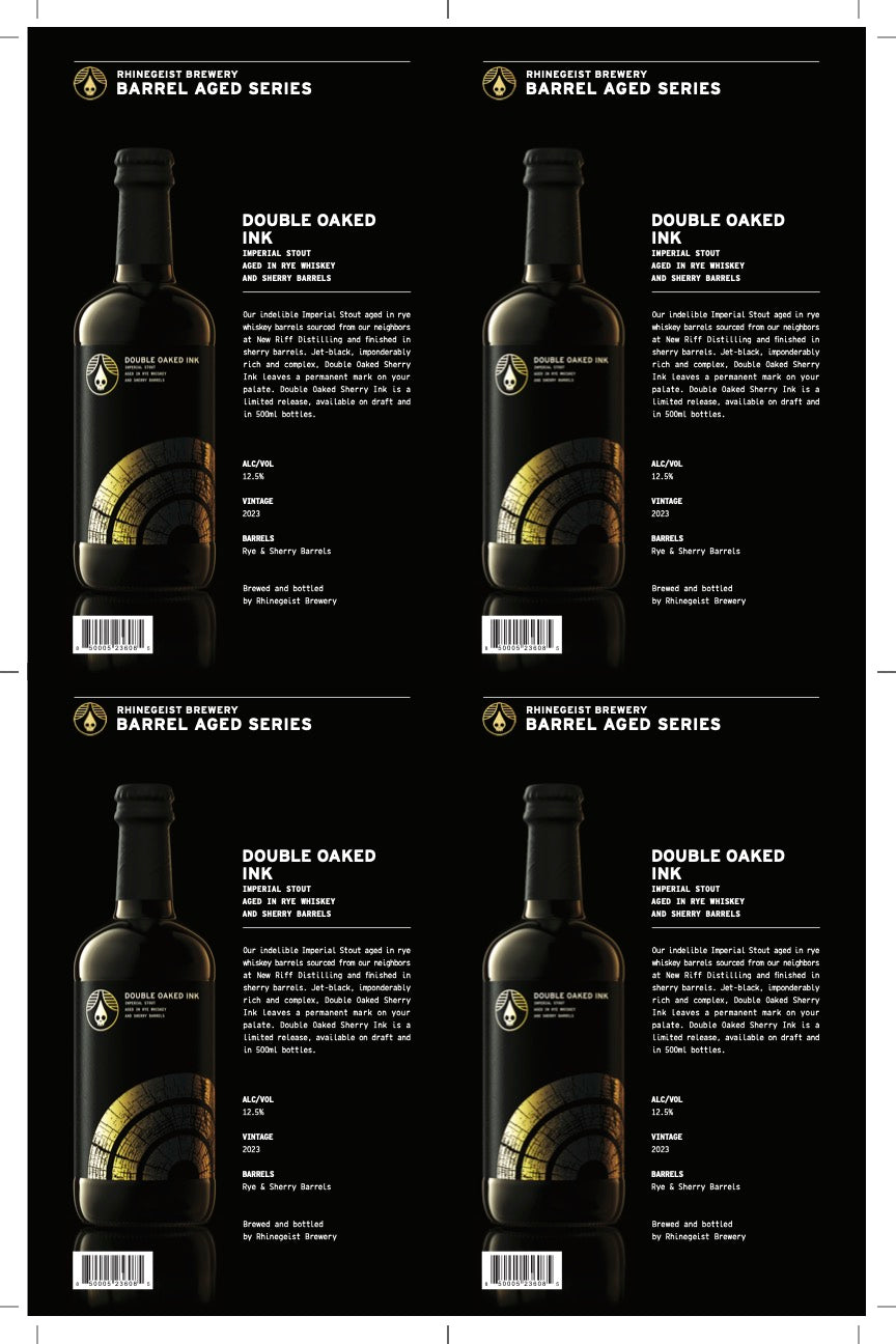 Sales Sheets - Double Oaked Ink- Imperial Stout Aged in Rye Whiskey and Sherry Barrels