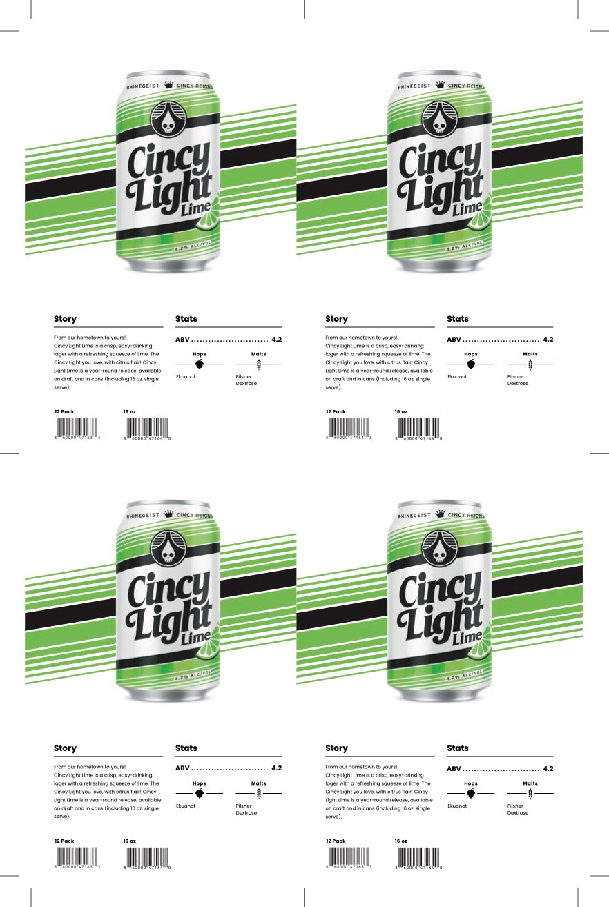 Sales Sheet - Cincy Light Lime