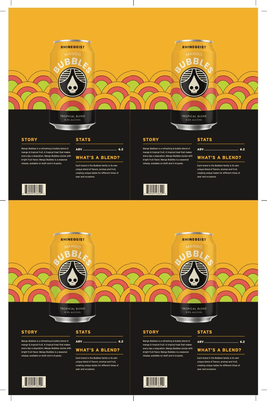 Sales Sheets - Mango Bubbles - Tropical Blend