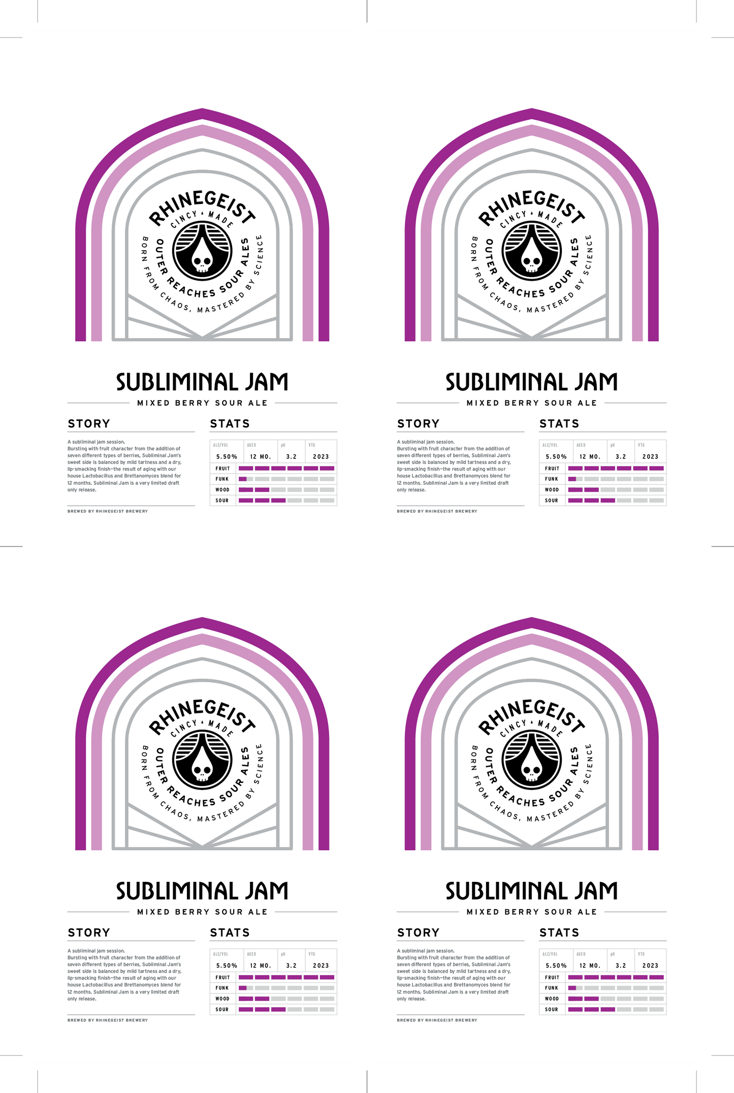 Sales Sheets - Subliminal Jam - Mixed Berry Sour Ale