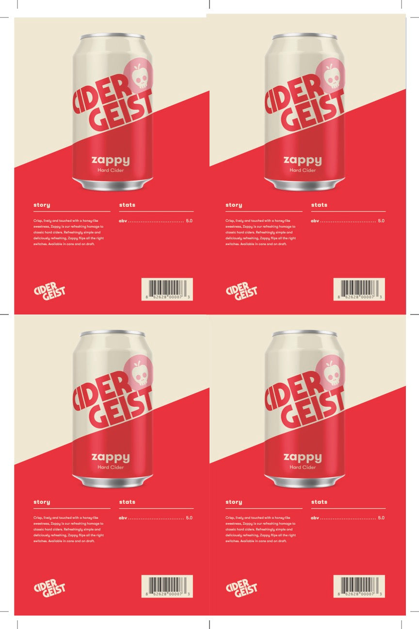 Sales Sheets - Zappy Hard Cider