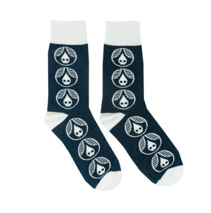 Socks - Navy Skull Drop