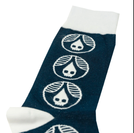 Socks - Navy Skull Drop