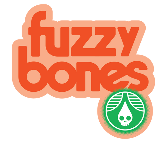 Sticker - Fuzzy Bones - Wordmark - Blood Orange