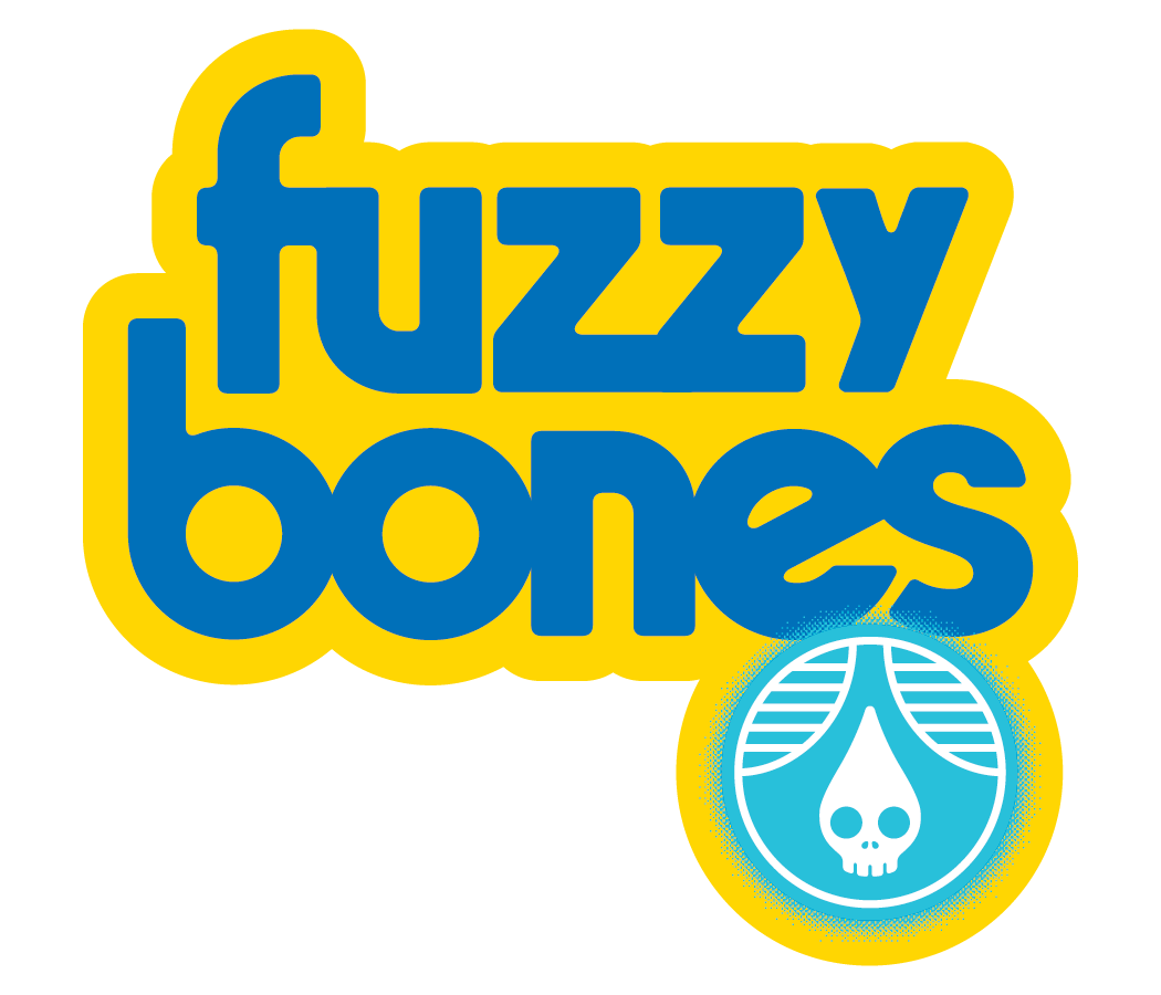 Sticker  - Fuzzy Bones - Wordmark -Lemon Blueberry