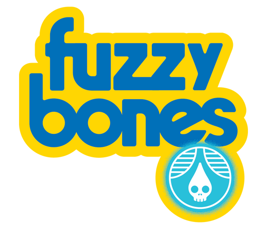 Sticker  - Fuzzy Bones - Wordmark -Lemon Blueberry