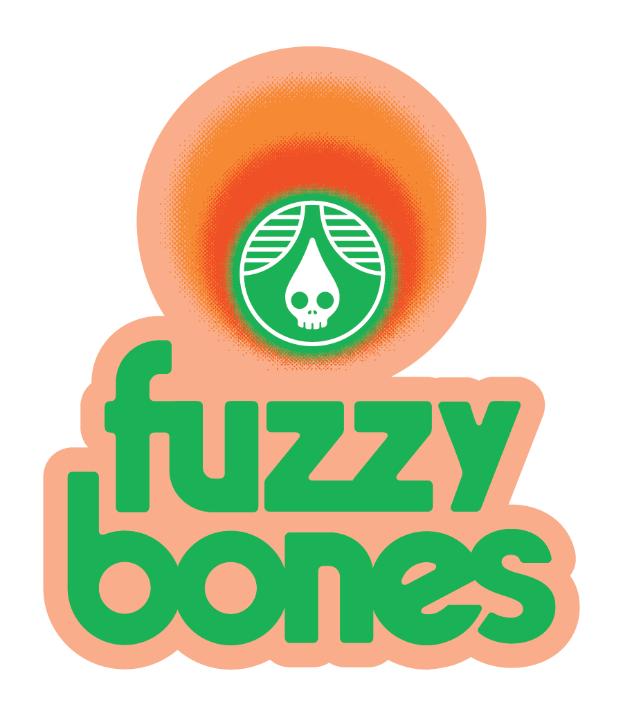 Sticker  - Fuzzy Bones - Skulldrop Duo - Blood Orange