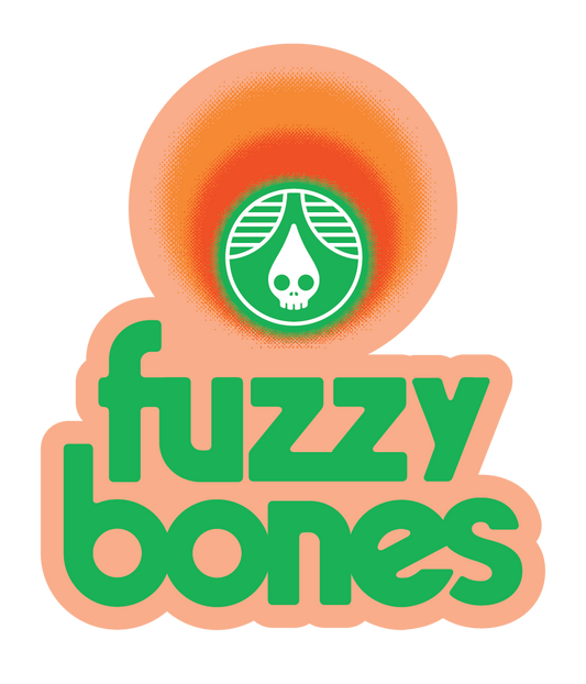 Sticker  - Fuzzy Bones - Skulldrop Duo - Blood Orange