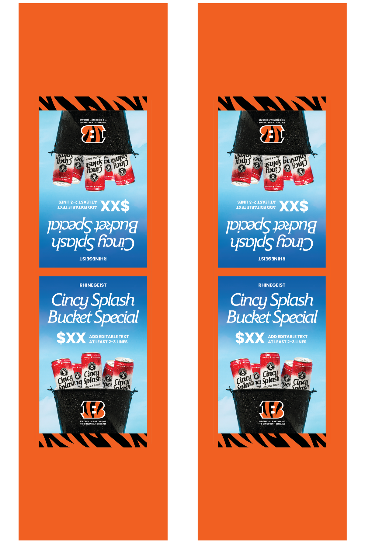 Signage - Table Tents - Cincy Splash x Bengals - Peach