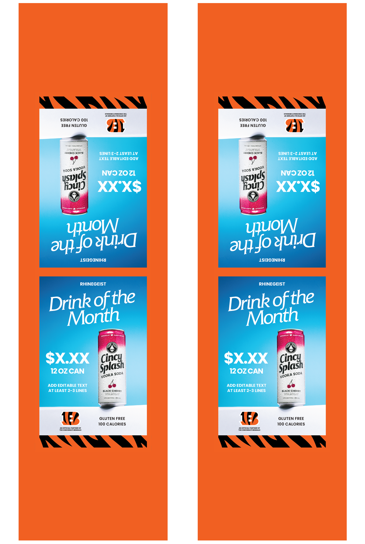 Signage - Table Tents - Cincy Splash x Bengals - Black Cherry