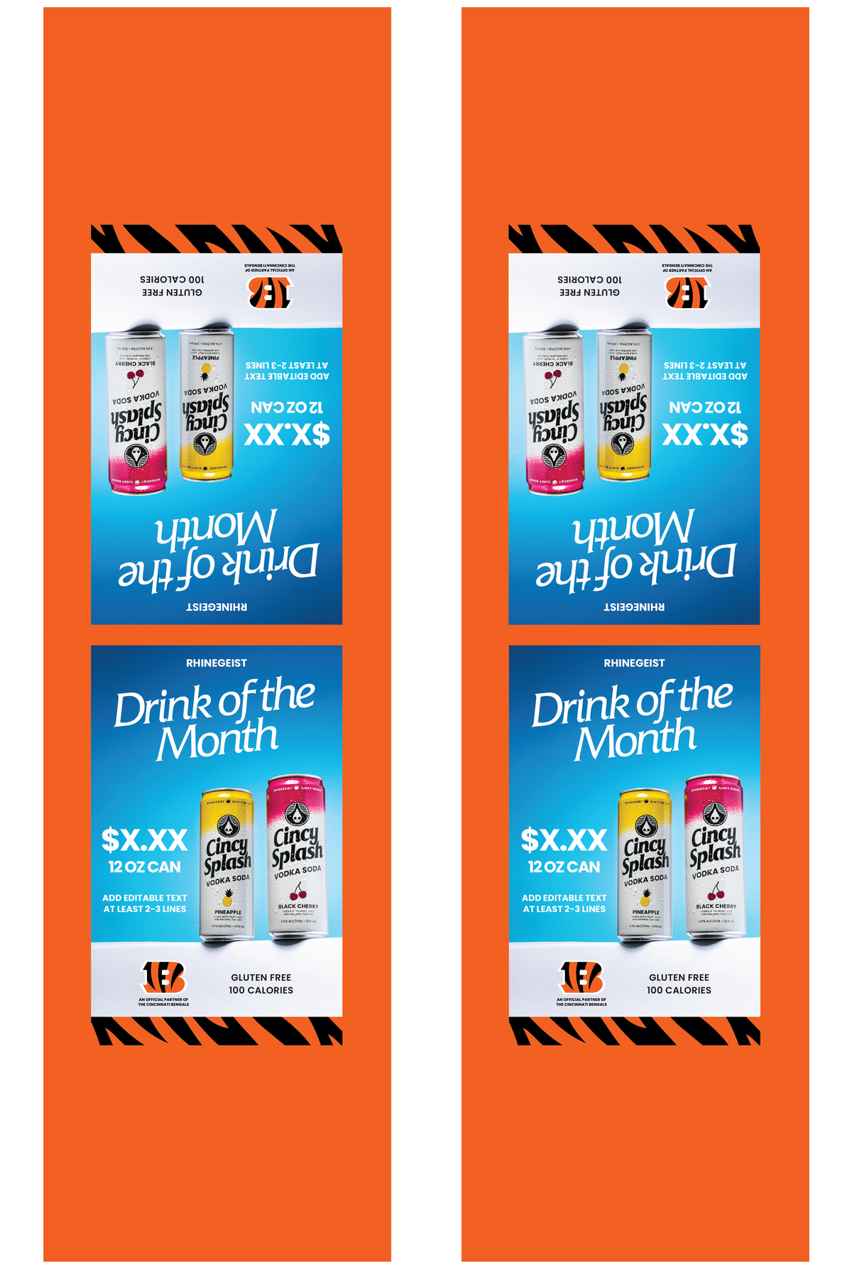 Signage - Table Tents - Cincy Splash x Bengals - Mixed