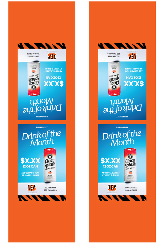 Signage - Table Tents - Cincy Splash x Bengals - Peach