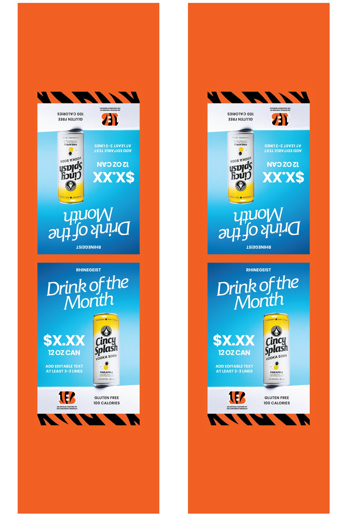 Signage - Table Tents - Cincy Splash x Bengals - Pineapple