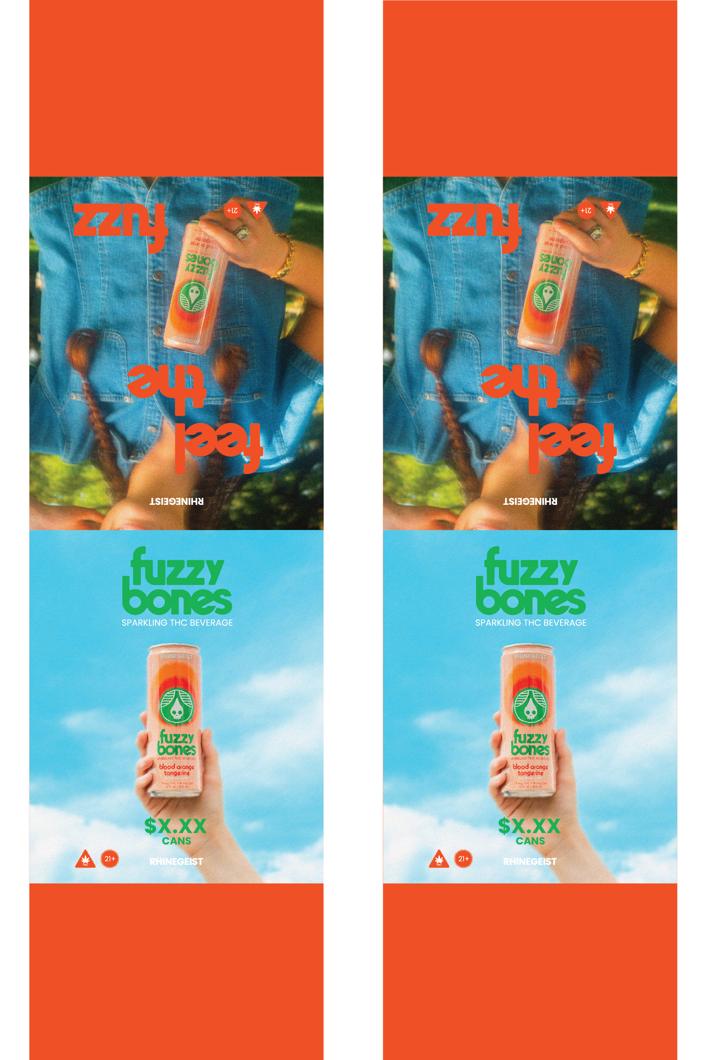 Signage - Table Tents - Fuzzy Bones - Blood Orange Tangerine