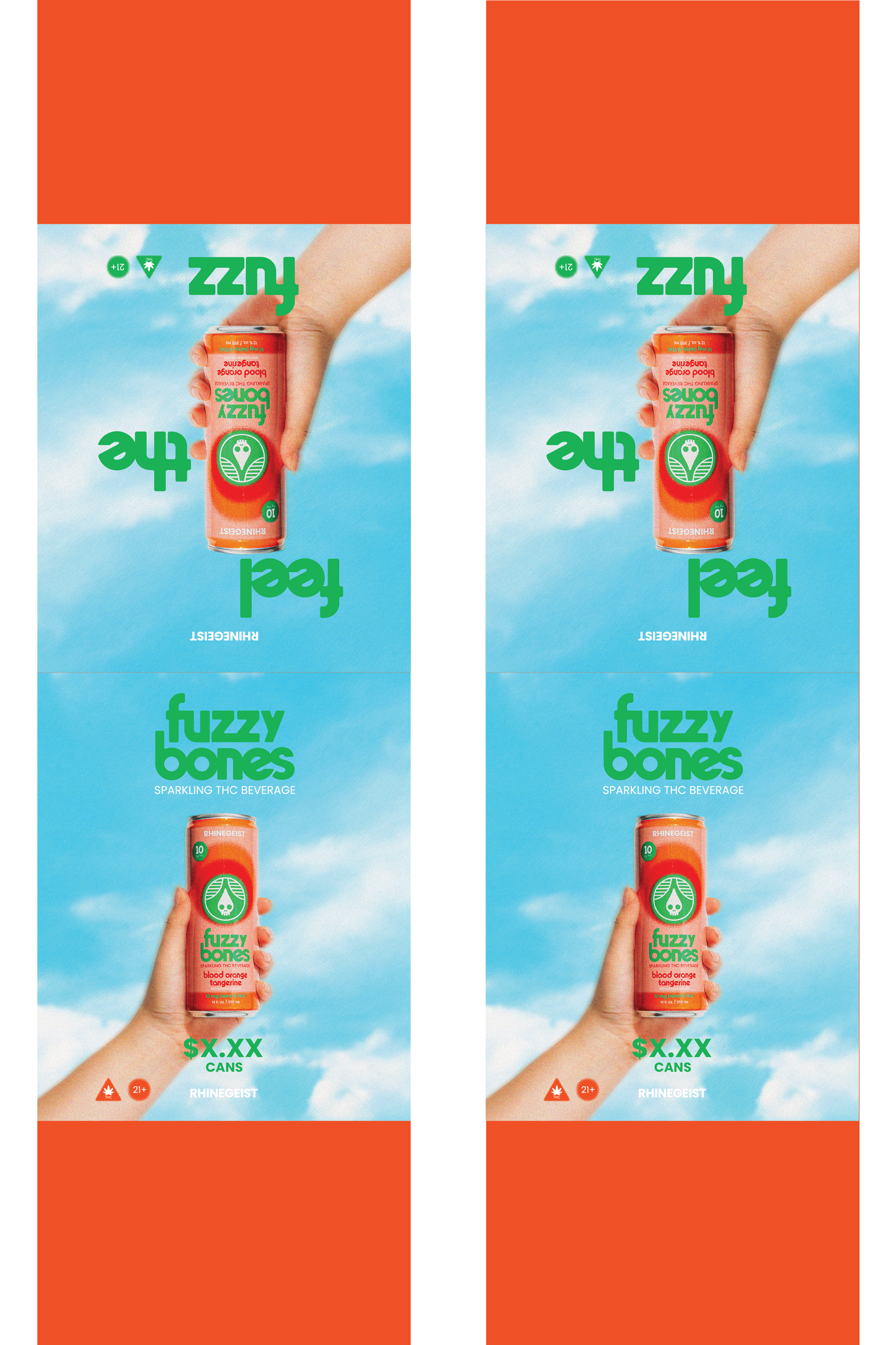 Signage - Table Tents - Fuzzy Bones - Blood Orange Tangerine