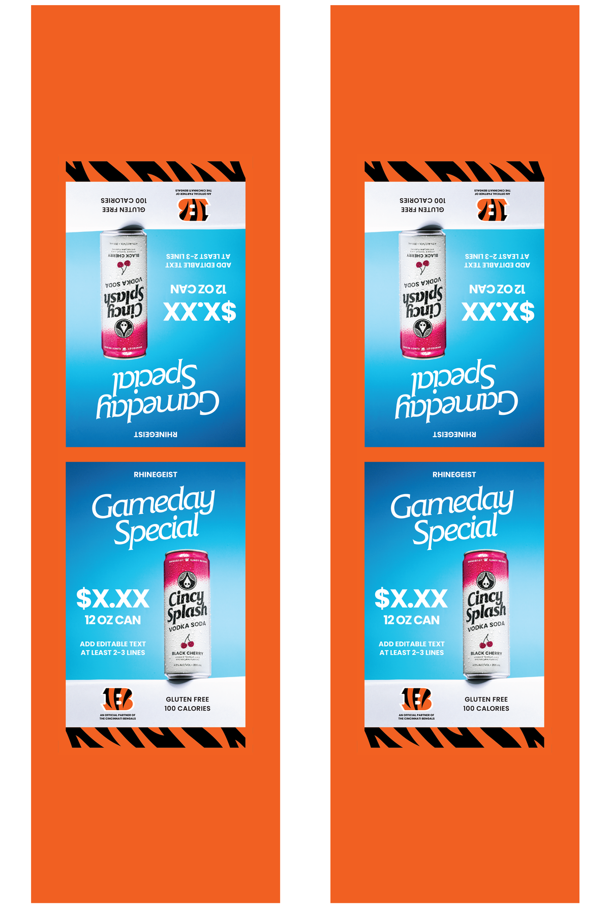 Signage - Table Tents - Cincy Splash x Bengals - Black Cherry